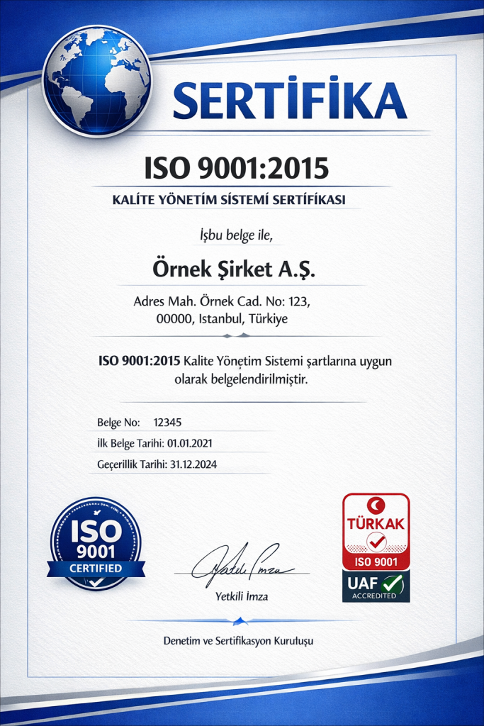 Tuzla ISO Belgesi Danışmanlık Hizmeti