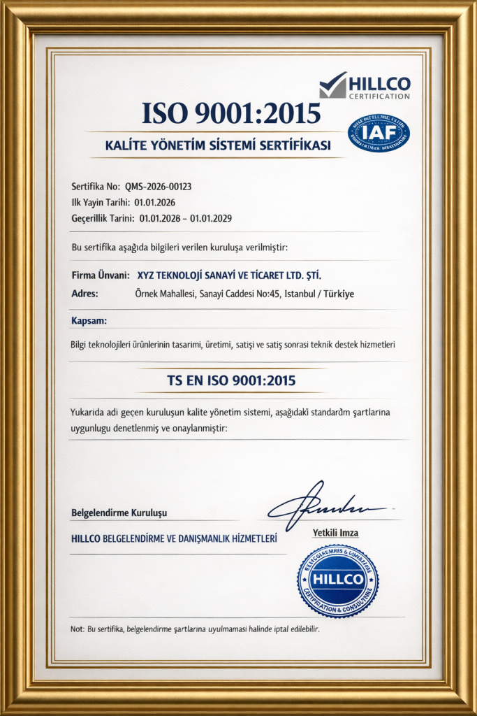 Pendik ISO 9001 belgesi danışmanlık hizmeti